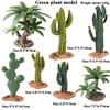 Oenux Simulation Household Decoration Stone Tree Stump Baobab Cacti Farm House Car Fence Accessory Animals Model Education Kids Toys
