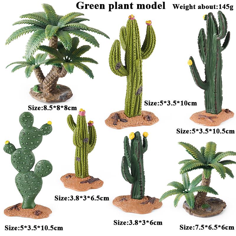Oenux Simulation Household Decoration Stone Tree Stump Baobab Cacti Farm House Car Fence Accessory Animals Model Education Kids Toys