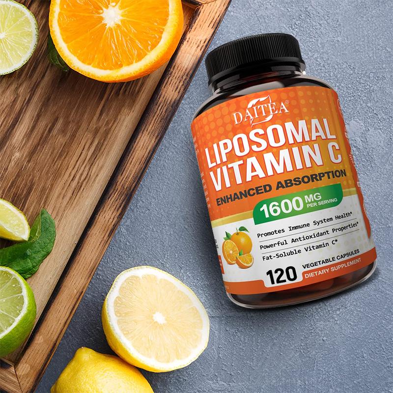Complesso Liposomiale di Vitamina C 1600 mg Integratore Alimentare, 120 Capsule per Flacone