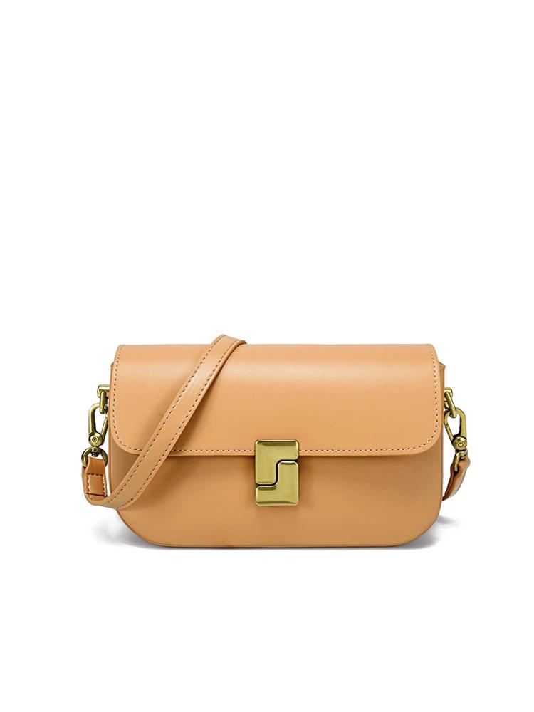 

Women’s Split Leather Shoulder Bag Trend Brand Small Square Bags Luxury Designer Handbag Messenger bag for Female 22x5x11cm коричневий