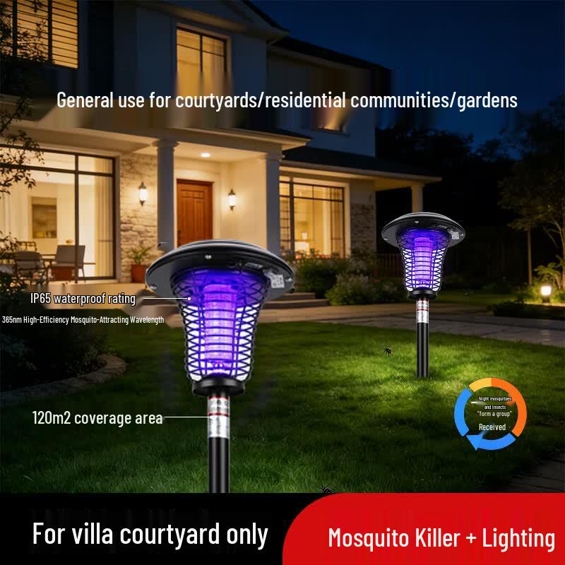 Solar Powered Outdoor Electric Mosquito Killer Lamp