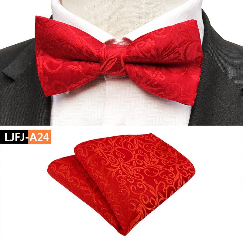 Set de papion cu buzunar și prosop la modă, papion de nuntă pentru mire și cavaler de onoare