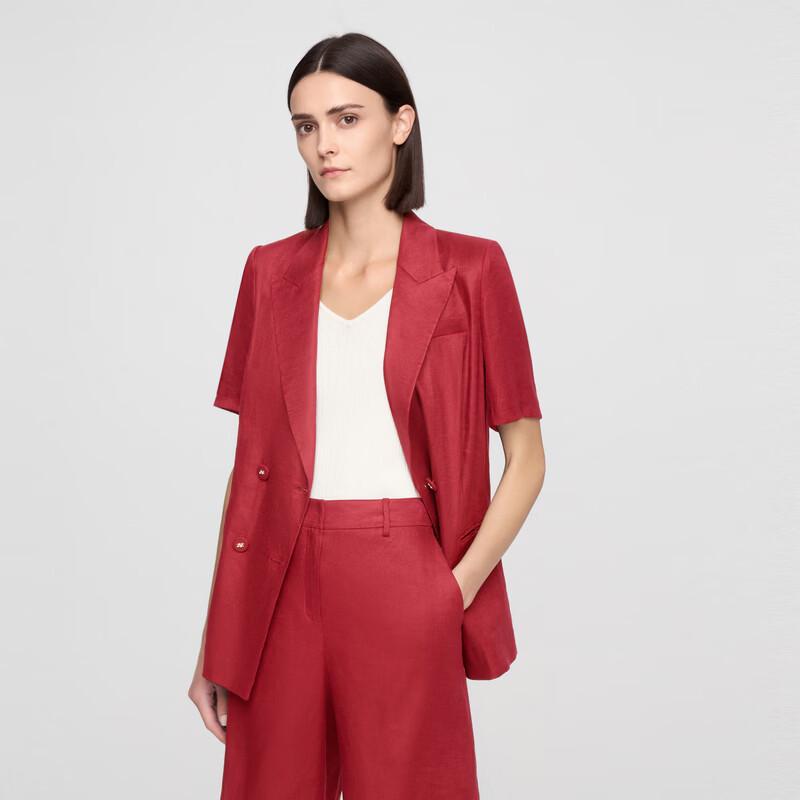 ELLASSAY Linen Blend Short-Sleeve Business Blazer XS