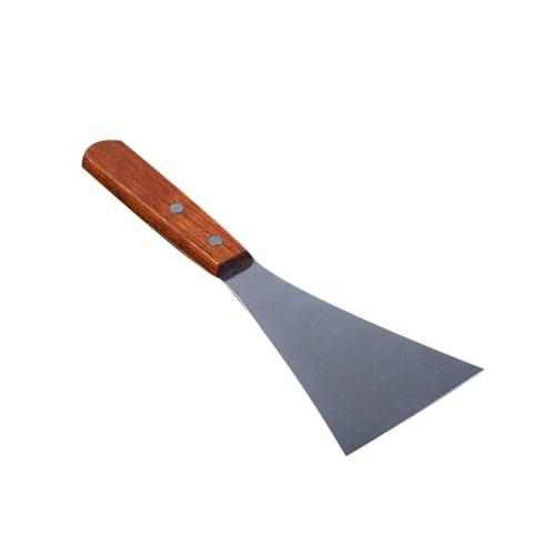 

Skater 9cm Triangular Spatula with Wooden Handle, Stainless Steel, for Teppanyaki, Steak, and Baking, Ideal for Home and Commercial Use, and Anti-Scal