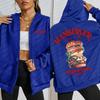 Hamburger Fine Food Replenish Energy Pattern Zipper Hoodies Women Autumn Streetwear Fleece Hoody Casual Oversize Top