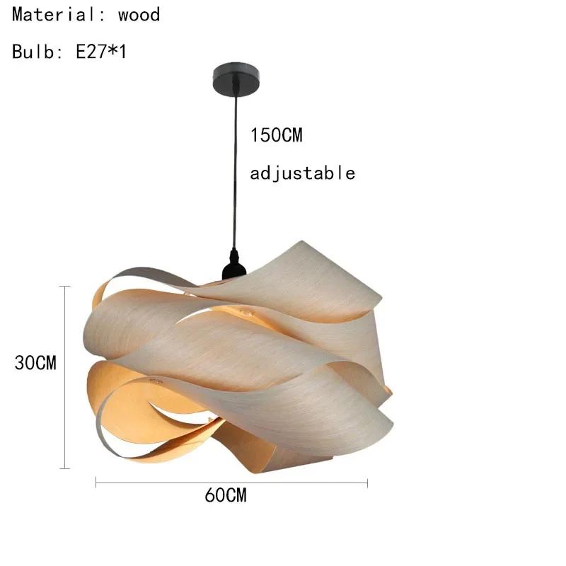 Vintage Creative Wooden Chandelier Southeast Asian Style Nordic LED Light Hall Hallway Room Decoration Ceiling Pendant Lamp