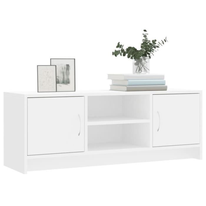 VidaXL Meuble TV blanc 102x30x37,5 cm bois d'ingénierie 823253