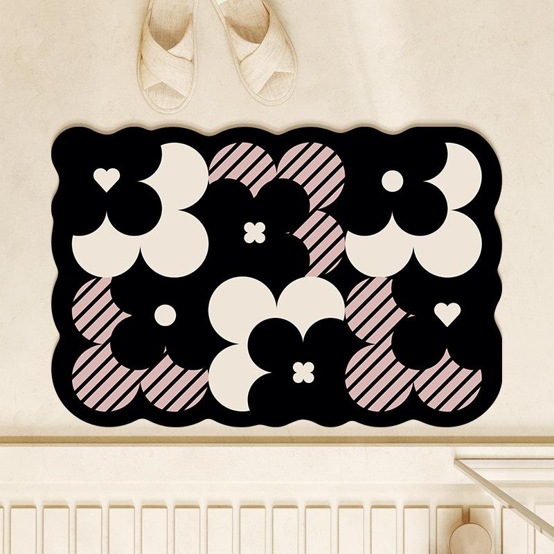 Simple Wind Diatom Mud Floor Mat Bathroom Anti-slip Mat Household Shower Room Toilet Water Absorption Mat