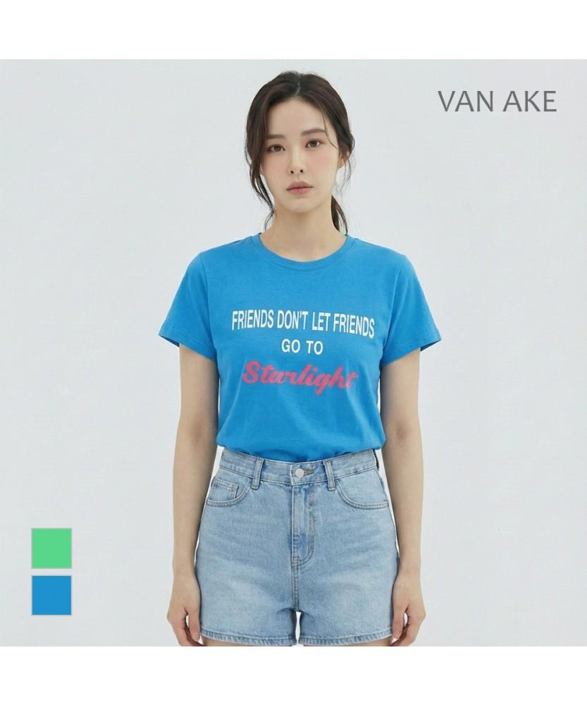 VANAKE Lettering Short Sleeve T-Shirt_Vb37Tsm305Z
