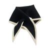 Women Scarf Patchwork Color Piercing Wrapped Short Scarf Fake Collar Winter Outdoor Cycling Wrap Around Scarf