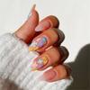 24Pcs Pink Matte French Leopard Square Coffin Press On Nails Artificial Acrylic Fake Nails For Women