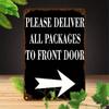 Vintage Metal Wall Sign Courier Instruction Poster for Door