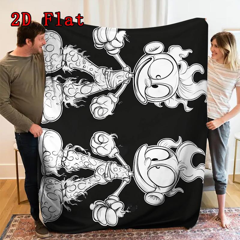 2D Black & White Characters 2D Flat Pattern Flannel Blanket High quality All Seasons Warmth and Comfort Perfect for Christmas Gifts.MMT0918012