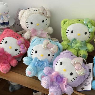 Sanrio Roztomilá Krytka Hlava Medvídka Hello Kitty Plyšová Panenka Hračka Klíčenka Přívěsek Na Tašku Závěsné Ozdoby Přívěsky na Batoh Kt Halloweenské Dárky