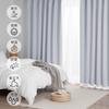 Hansleep Level 1 Set of 100cm Wide X 80cm Ice Gray with Black Thermal Cold Energy Solid for Living Room 100cm Wide X 80cm Curtains, Blackout, 2, Long,