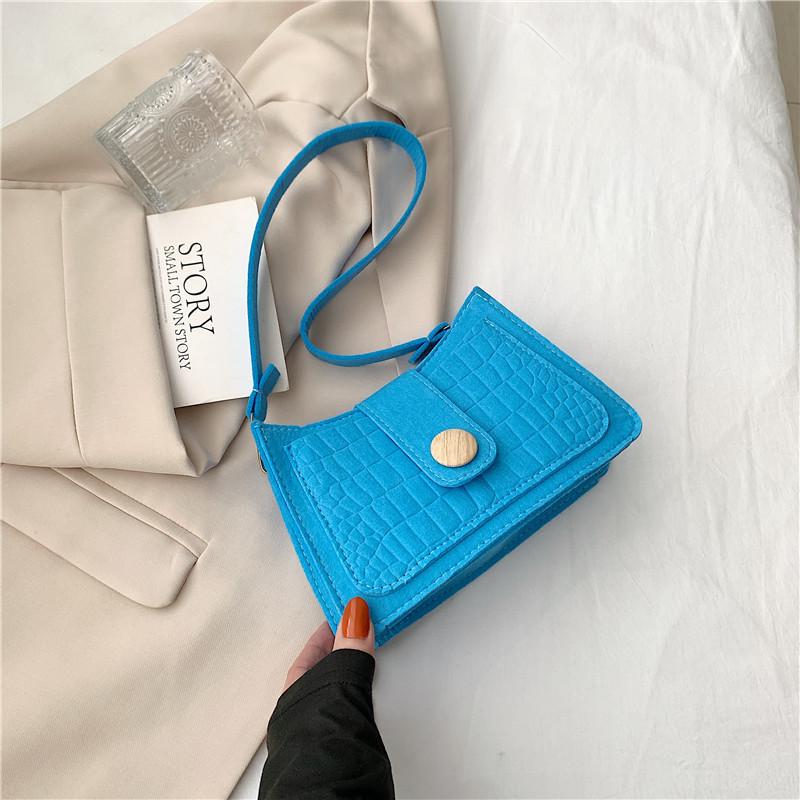 Women s Modern Small Square Bag 2023 Summer Trendy Single Shoulder Bag Casual Style синий