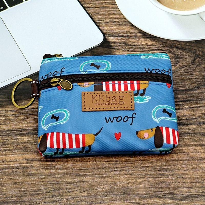

Милый многослойный кошелек для мелочи для девочки-подростка, ультратонкий, маленький Dachshund Blue