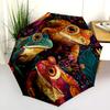 Colorful Frog pattern, automatic folding umbrella, portable and foldable design, 8 ribs, a Christmas or birthday gift.
