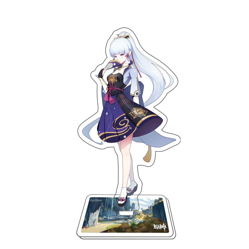 Game Genshin Impact Figure Stand Model Toy 15cm Keqing Shen He Arataki Itto Acrylic Action Plate Desk Decoration Gift