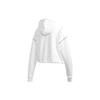 Adidas Originals Cropped Hoodie Letter Logo Print Hooded Sweatshirt Women hoodies White GC8789