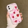 Pink love for iPhone17promax mobile phone case Apple 16 cream wave 14/13 soft case 11/15