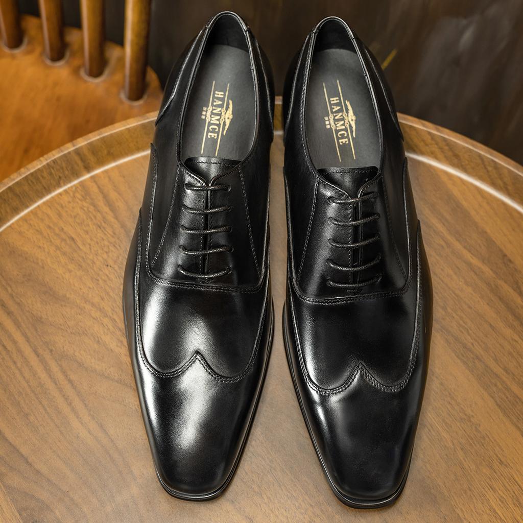Spring and Summer Business Dress Men's Leather Shoes Small Square Head Men's Shoes Breathable Feet