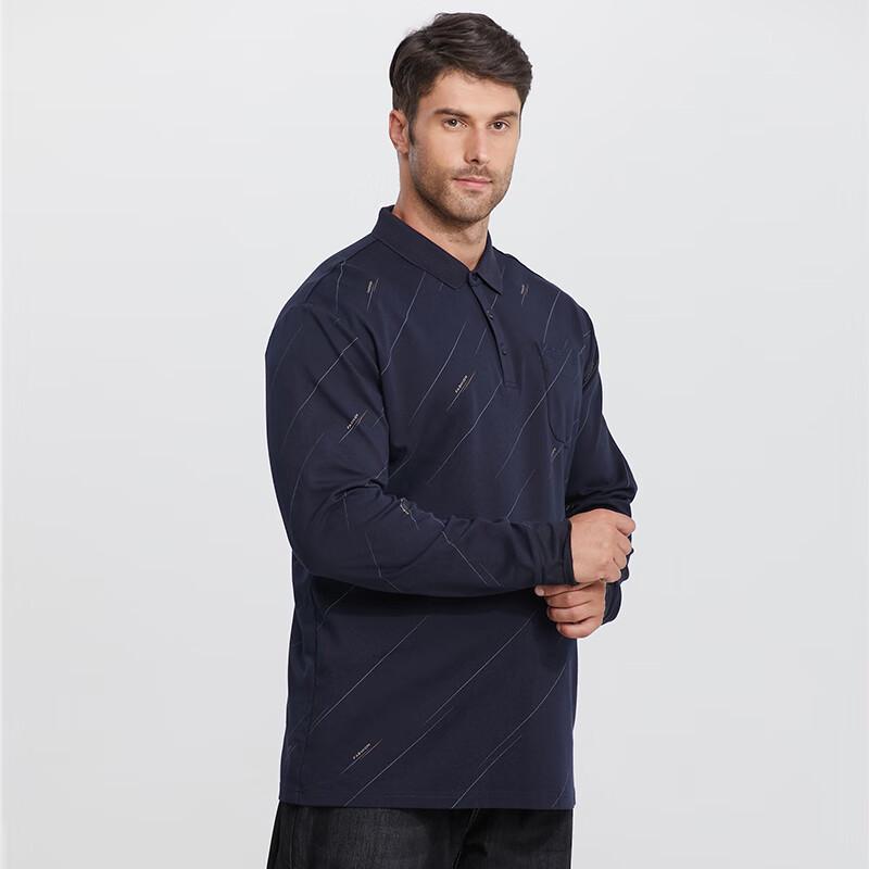 Men's Plus Size Casual Long Sleeve Polo Shirt