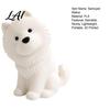 Desktop Animal Model Cute Sitting Samoyed Dog Figurine 3D Printed Smiling Puppy Statue Healing Miniature Pet Figurine Ornament for Home Car
