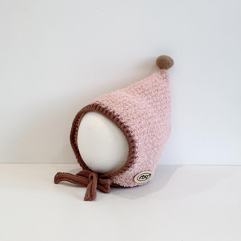 Infant Hats Autumn and Winter Warm Ear Protection Knitted Hats Boys and Girls Cute Bag Head Windproof Wool Hat Tide