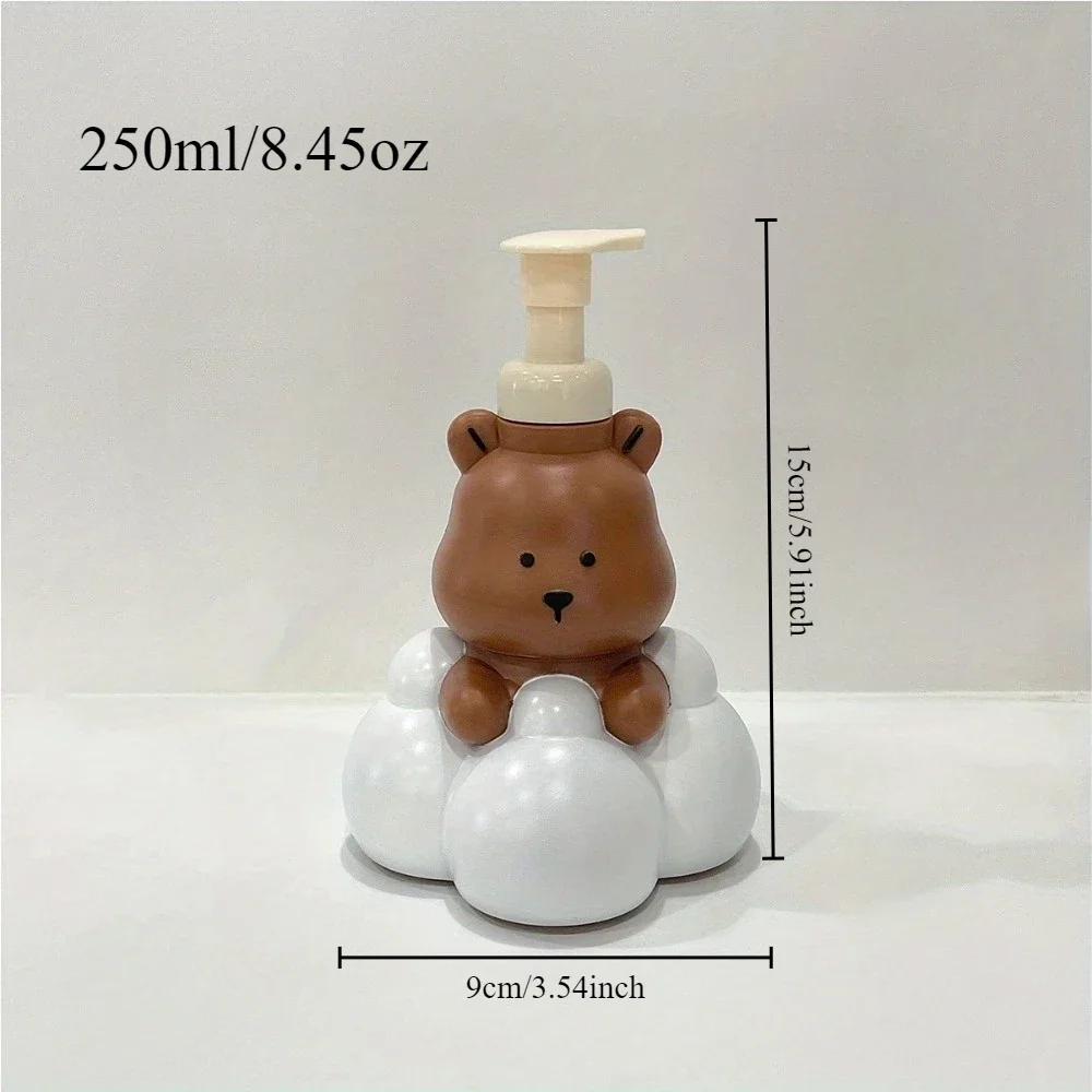 1PC Cartoon Bear Lathering Bottle Press Spray Bottle Bathroom Hand Sanitizer Shampoo Pump Bottle Portable Soap Dispenser