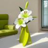 Liliom Zöld Növény Dekoratív Virágkötészet Kerámia Vázában - Luxus Mű Dísz Nappaliba vagy Étkezőasztalra