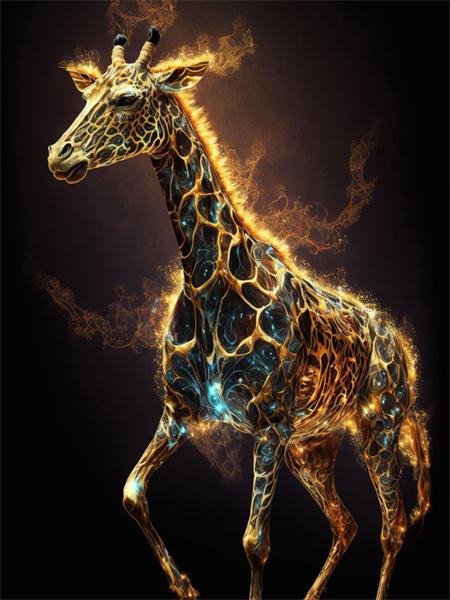 Full Square/Round Giraffe Colorful Home Decor Mosaic Embroidery Animal Fantasy Handmade Wall Art