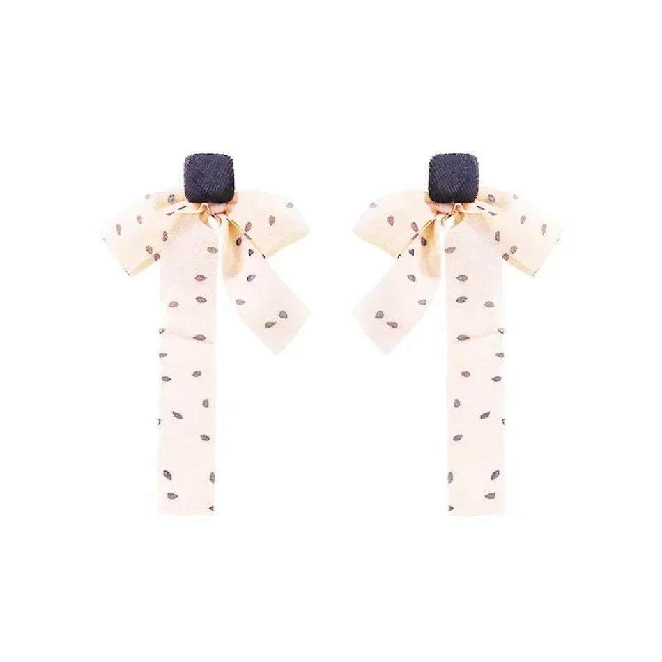 Ribbon Polka Bow Earrings Trendy Earrings Personalized Creative Gifts Accessories Fashion Decor Fashion Simple Girl's Earrings