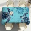 Tropical Blue Turtle Pattern Table Cloth Party Decor Dining Room Home Kitchen Patios Waterproof Stain-Proof Table Cloth