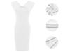 Women's Summer Sleeveless Square Neck Office Dress with Back Zipper and Skirt Slit