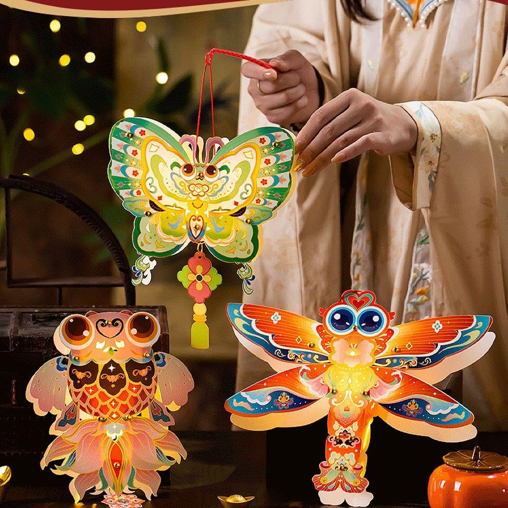 Butterfly Children's Hand-held Lanterns Paper Luminous Lantern Mid-Autumn Festival