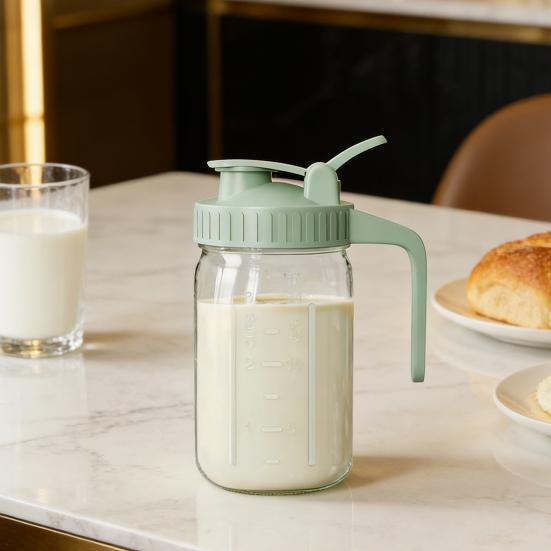 Milk Jug Leak-Proof Design Breast Milk Storage Container with Precise Scale Flip Cover Pour Spout Transport Juice Pouring Bottle