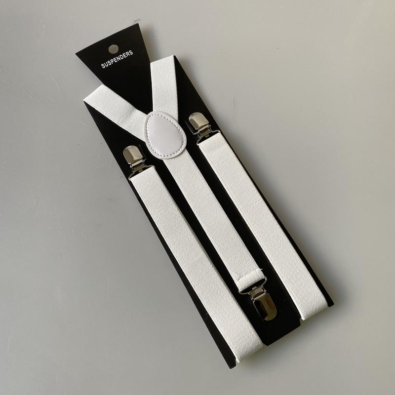Unisex Y Back Suspenders 3 Clips Adjustable Elastic Braces