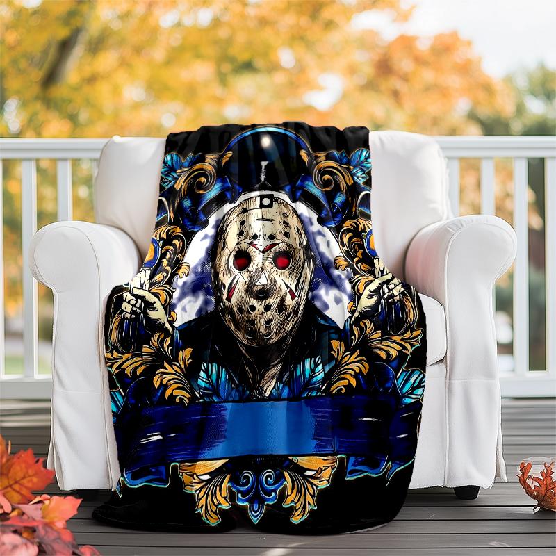Friday the 13th Theme Printed Blanket - Perfect for Couch, Bed, Travel & Outdoor Use | Machine Washable, Cozy & Durable.
