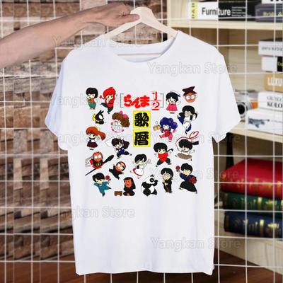 Ranma 12 Harajuku T-shirts Zomer Heren/Dames Hip Hop Grappige Print T-shirt Streetwear T-shirt Korte Mouw Tee Top