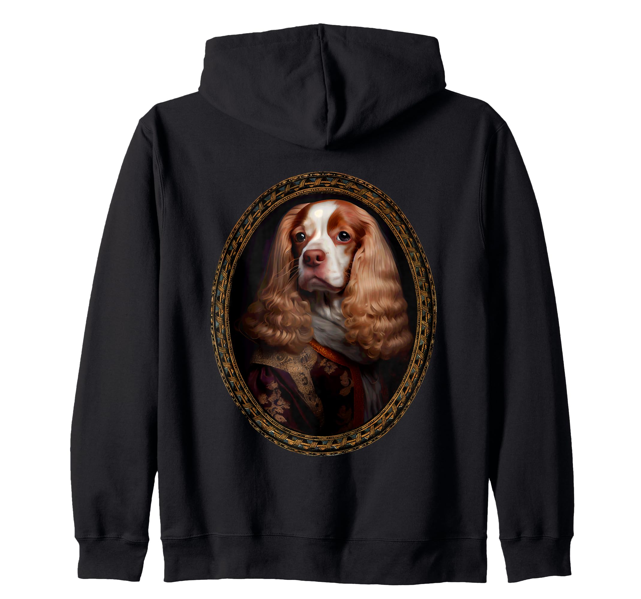 A majestic and imposing spaniel zip-up hoodie.