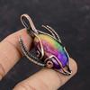 Regenbogen Solarquarz Druzy Anhänger Kupferdraht umwickelter Anhänger Stierkopf Form Anhänger Edelstein Kupferschmuck Handgefertigter Anhänger Geschenk für Mama