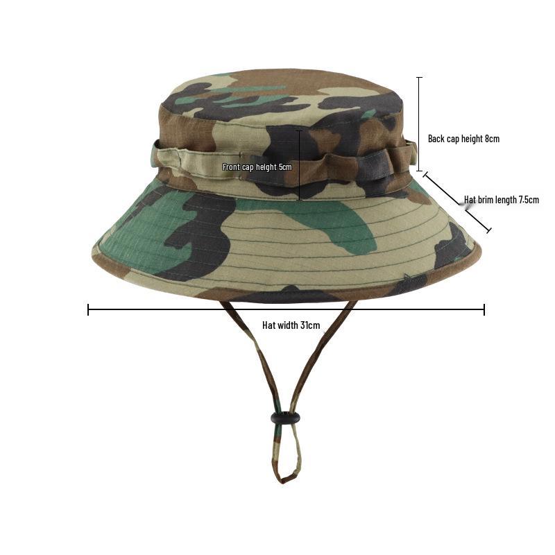Camouflage Tactical Boonie Hat: Second Gen Sunshade, Sun Protection, Round Brim for Cycling, Summer Military Training, Outdoor Activities, Fisherman.