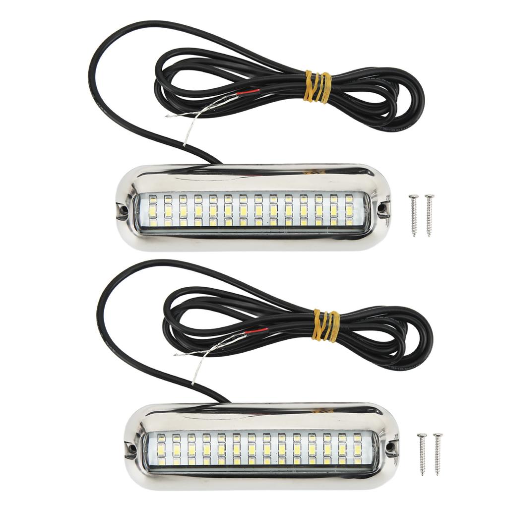 Marine Led Lights 42LEDS Waterproof Underwater LED Boat Light 10‑30V DC Drain Plug Light for Yacht Boat White Light