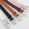 Fashion Leather Waist Belt for Jeans Double Ring Buckle Ladies Belt for Dresses Black White Brown Women Belt Wild Waistband