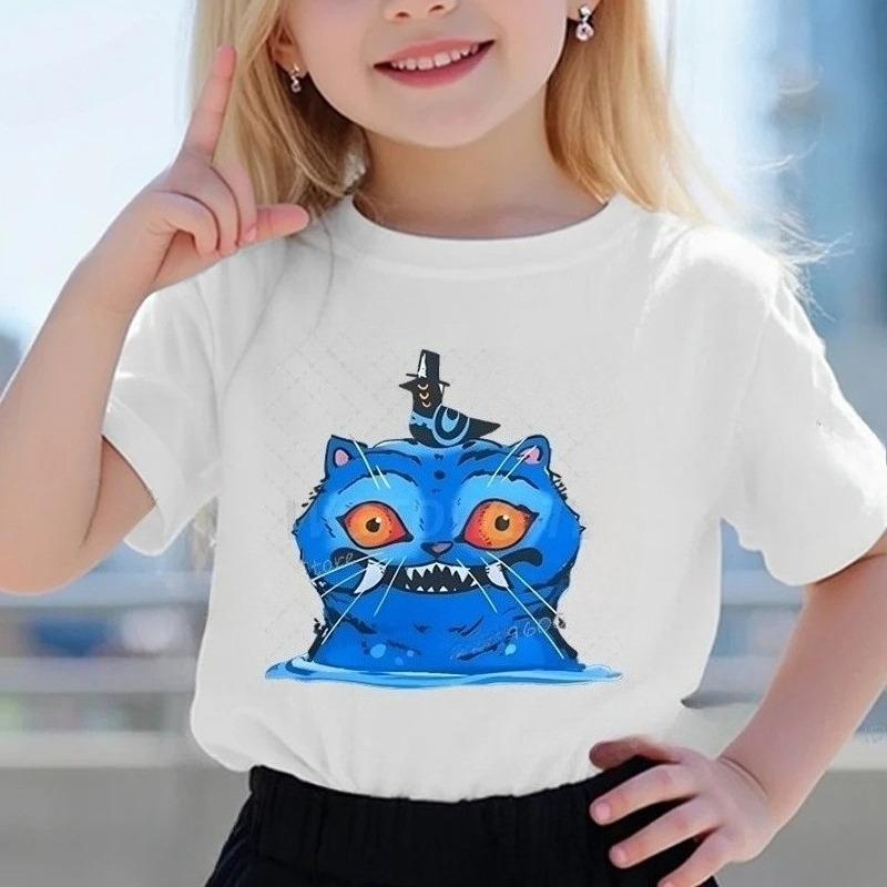 Kpop Demon Hunters Merch T-shirt for Children K-Pop Demon Hunters Tiger Print Fashion Tops Casual Girls Boys 2025 Movie T Shirt