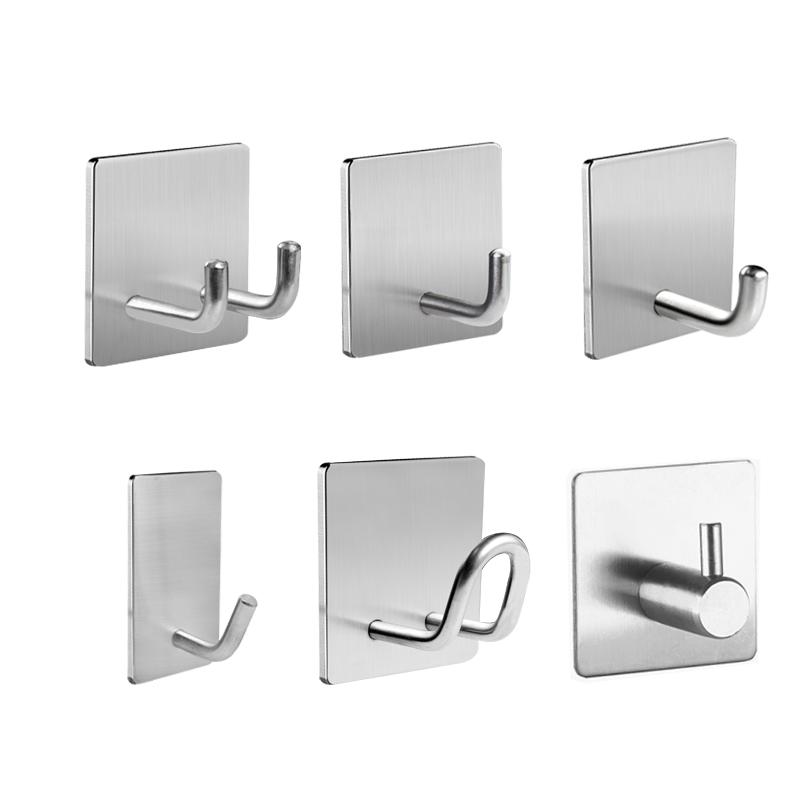 Simple Design Metal Adhesive Wall Hook  Coat and Hat Hooks Clothes Metal Wall Hook & Loop
