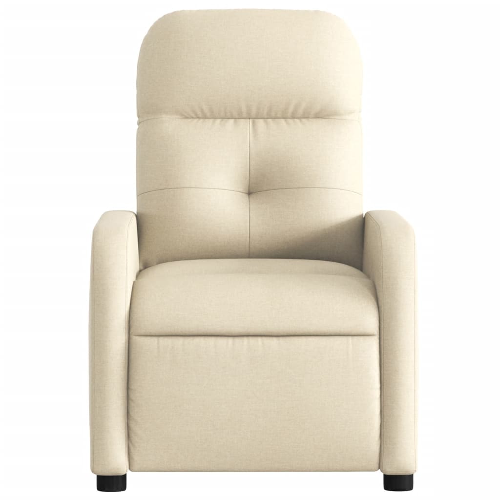 Vidaxl Electric Recliner, Cream, Fabric Upholstered