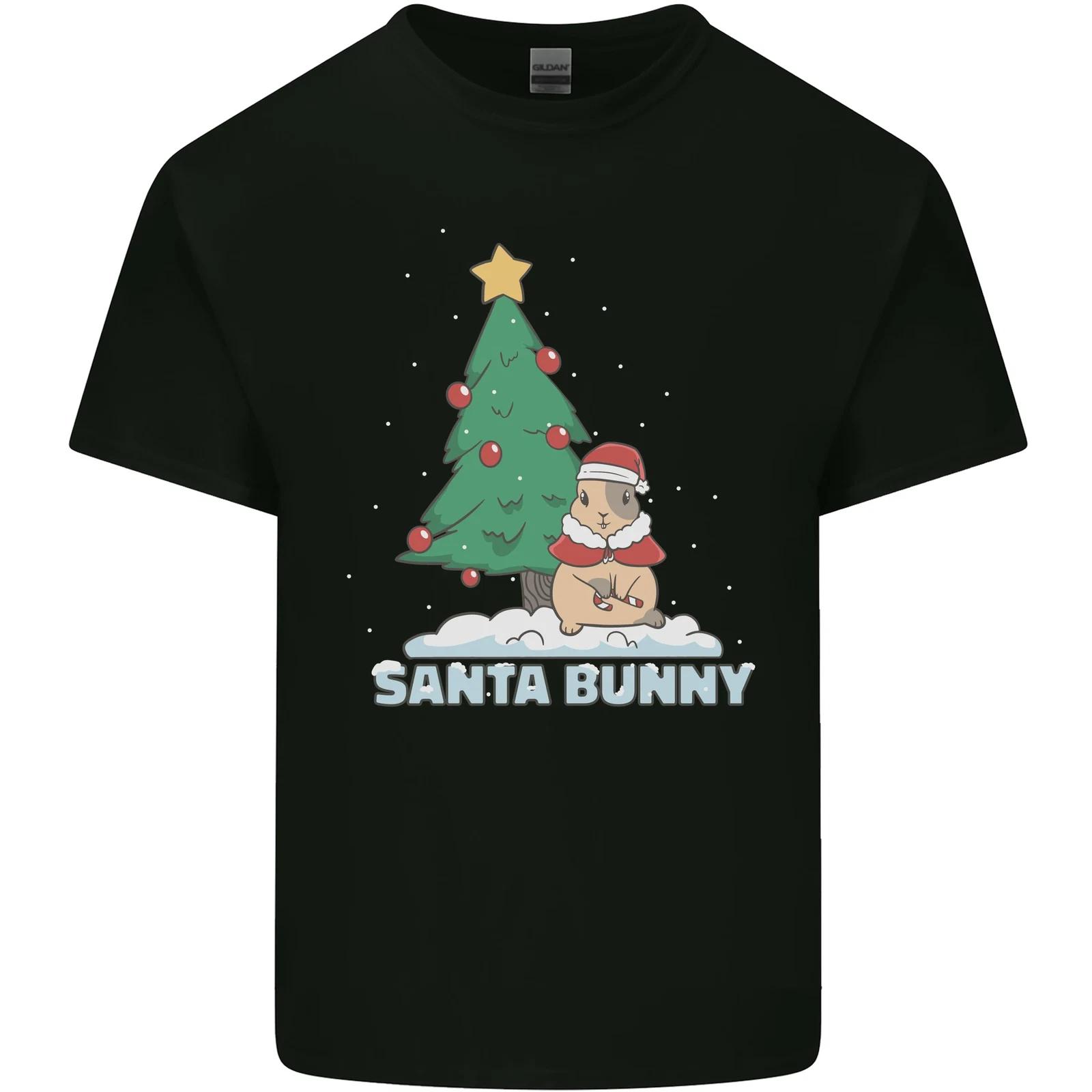 Funny Christmas Santa Bunny Kids T-Shirt Childrens L