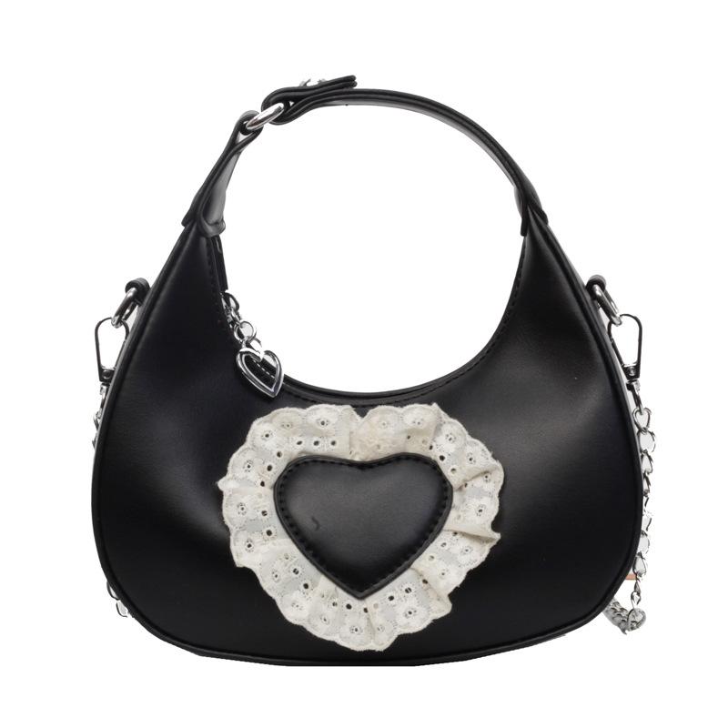 Summer small bag 2025 new Mori soft girl fashion lace one shoulder niche love portable messenger dumpling bag
